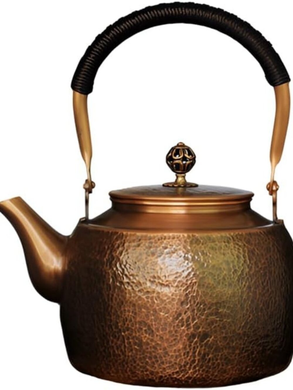 Handmade Large Copper Teapot Kettle - 1700ml Stovetop Pot, 1.5mm Thick, Pure